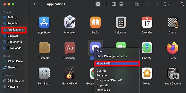uninstall discord apps from macbook