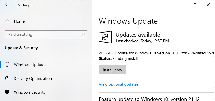 windows system updates install now