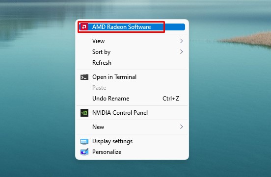 AMD Radeon Software control