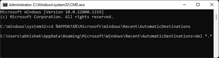 APPDATA-Microsoft-Windows-Recent-AutomaticDestinations-del-all