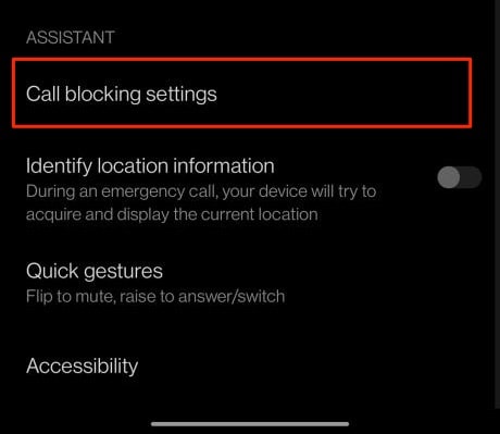 Call Blocking Settings Android