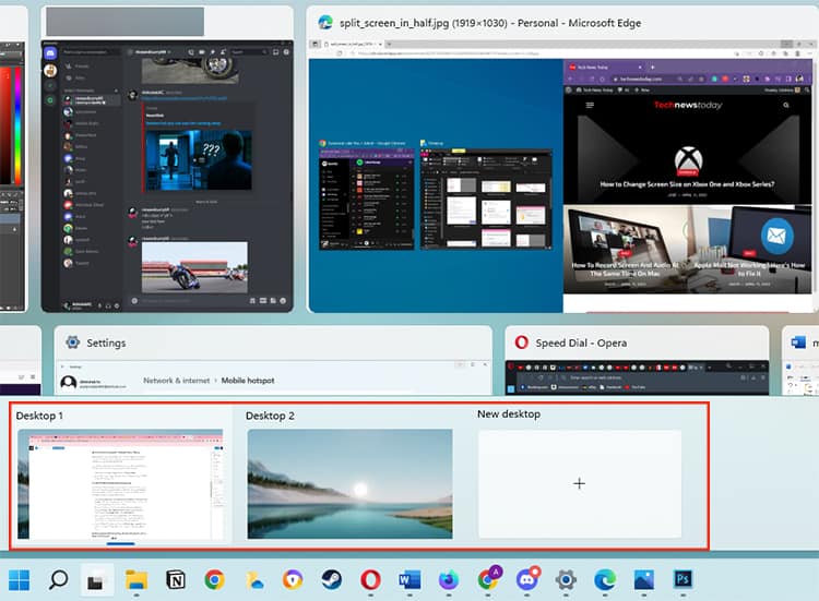 Create new desktop