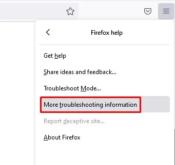 Firefox-more-troubleshoot-information