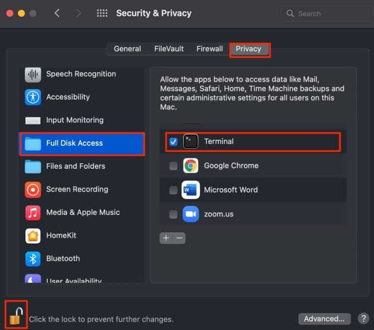 Full Disk Access Mac