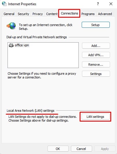 lan settings