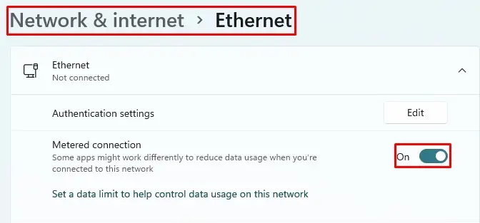 Metered-connection-ethernet