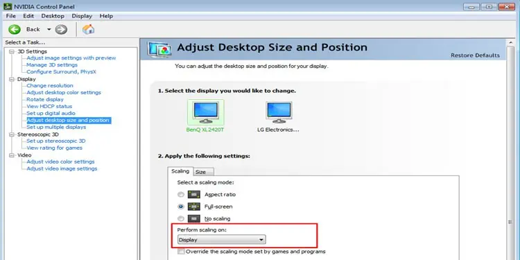 Nvidia-scaling-settings