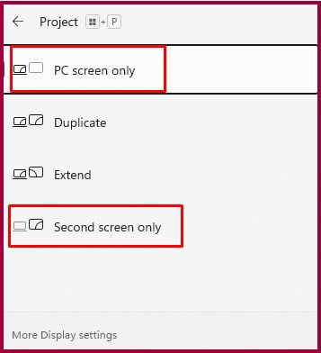 How to Switch Screens on Windows 4 Project mode for screen projection