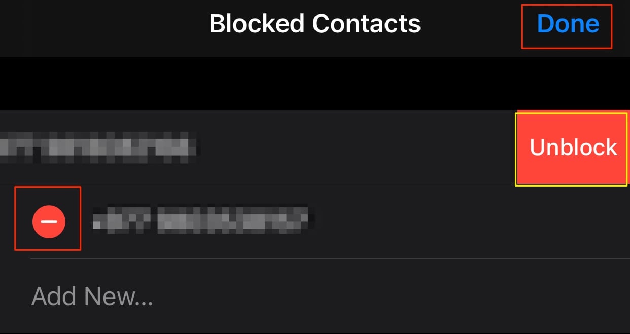 Unblock Contact