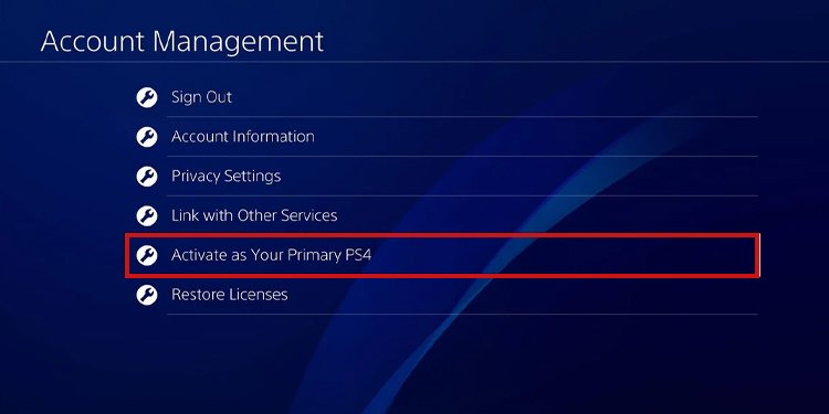 activate yuour primary ps4