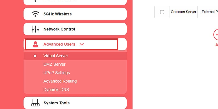 advanced users virtual port