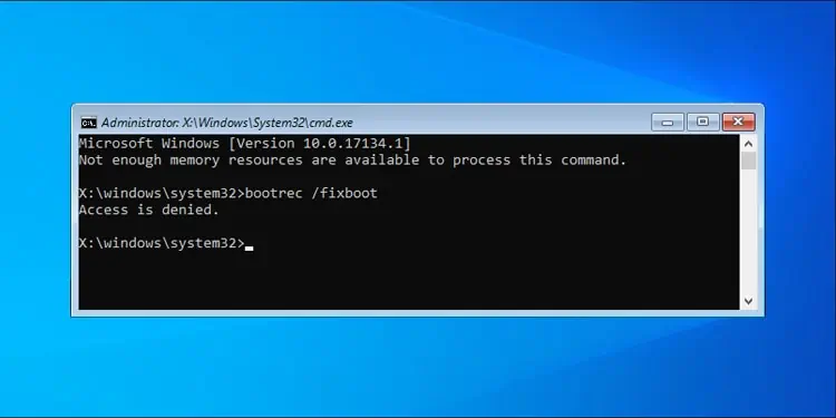 How To Fix “Access Is Denied” When Executing Bootrec /Fixboot