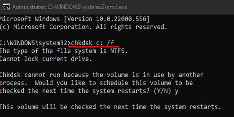 run chkdsk