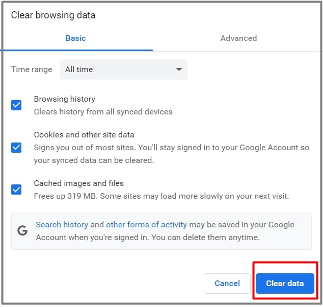 chrome-clear-browsing-data