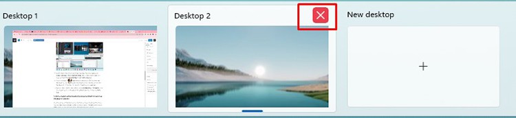deleting new desktop