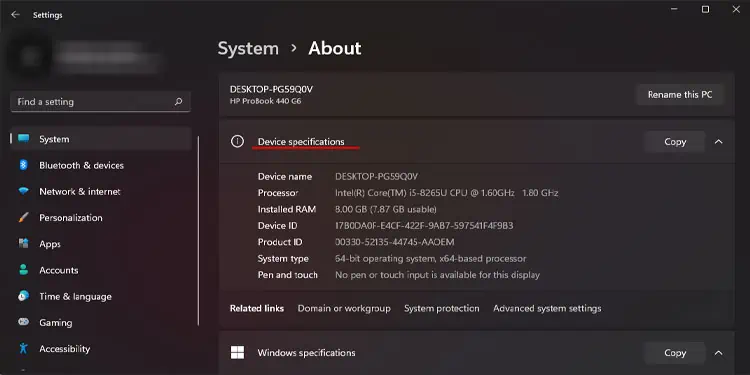 device-specification