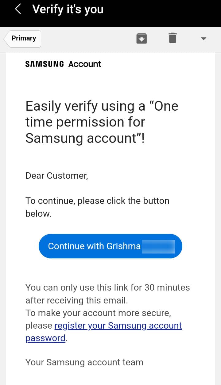 one-time-password-samsung