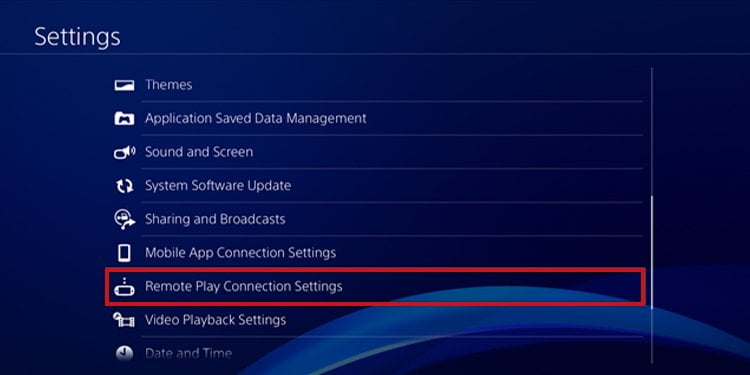 remote play settings ps4