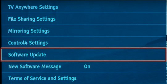 อัปเดตซอฟต์แวร์สำหรับทีวี