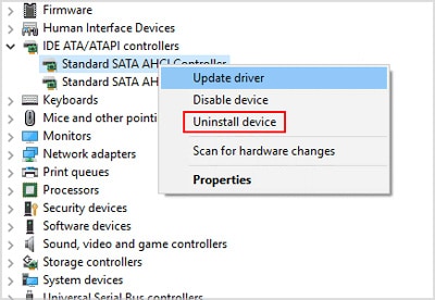 uninstall-sata-device