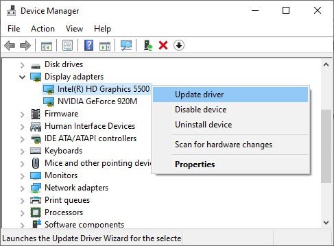 update-display-driver-device-manager