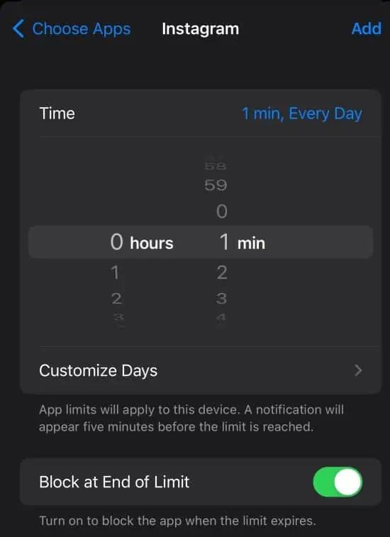 How to Turn on Privacy Screen on iPhone and iPad 30 Add-screen-limit-time-for-app--e1653808804686