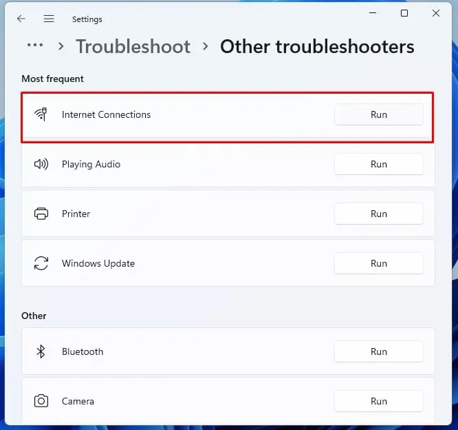 InternetConnectionTroubleshooter