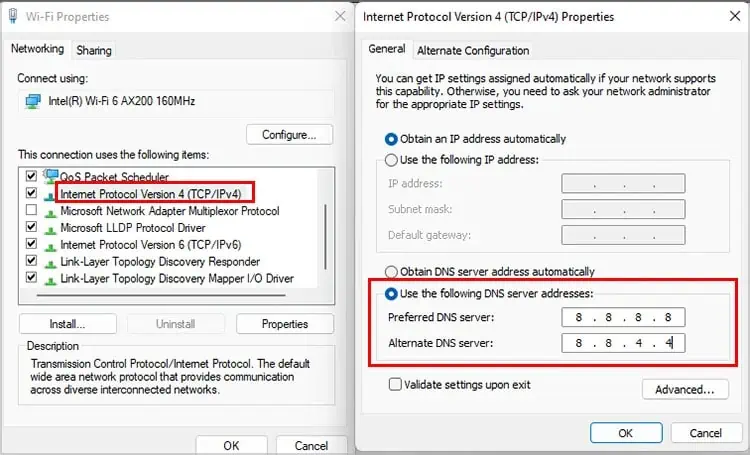 Ipv4-and-DNS-address