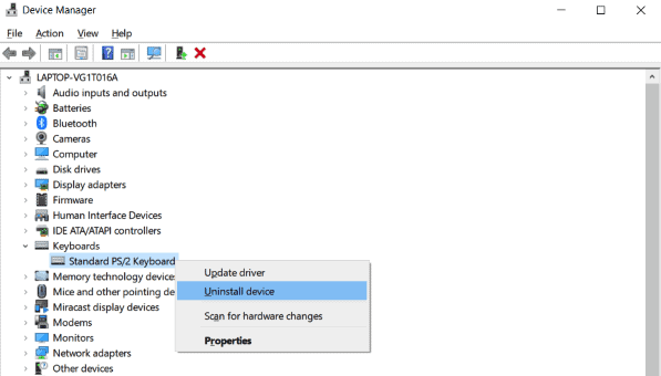 Keyboard uninstall Windows 11