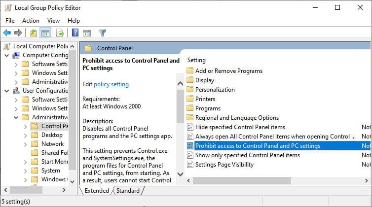 Prohibit-access-to-Control-Panel-and-PC-Settings