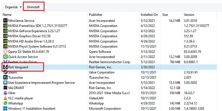 Uninstall-Riot-Vanguard