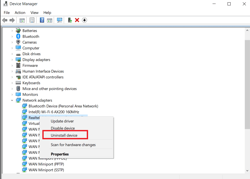 UninstallNetworkAdapter