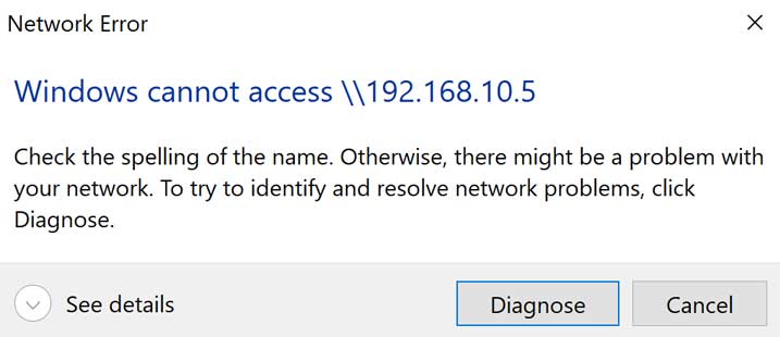 Windows Cannot Access
