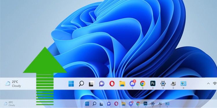 change taskbar size windows 11