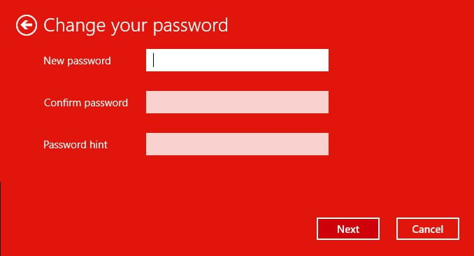 change your password option in windows sign in option