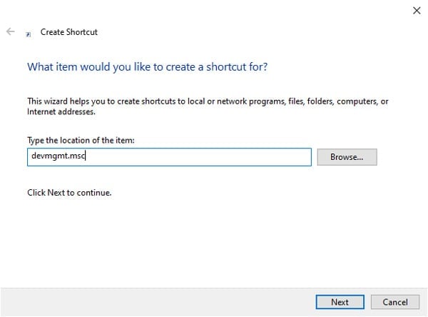 create-shortcut-devmgmt