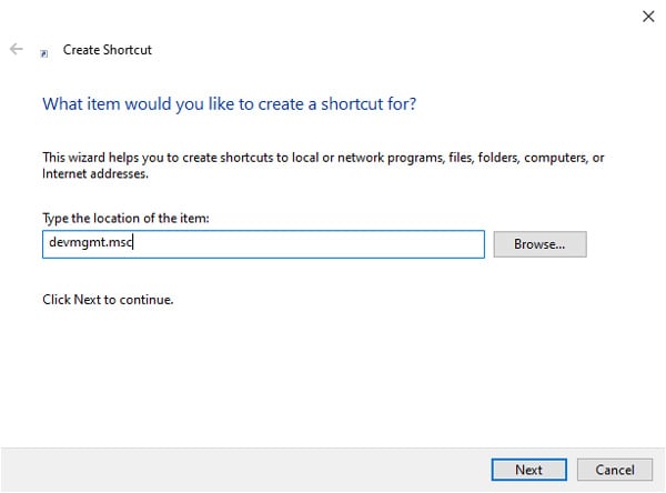 create-shortcut-devmgmt