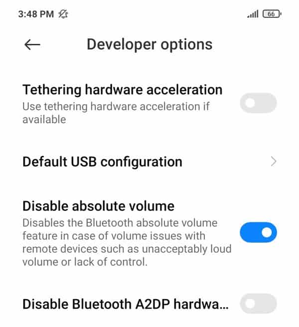 Disable absolute volume