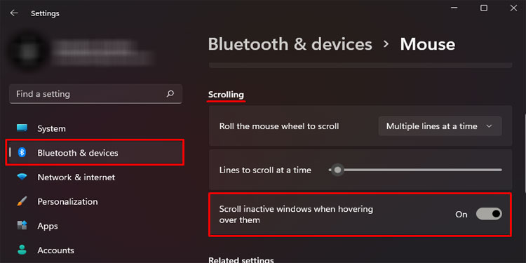 disable enable scroll inactive windows