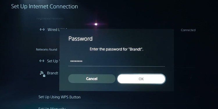 enter password wifi ps5 