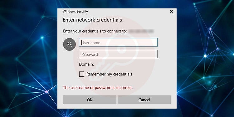 network credentials not working