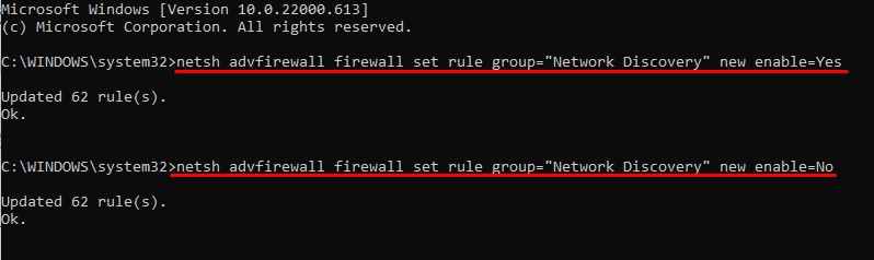 networkdiscovery from command