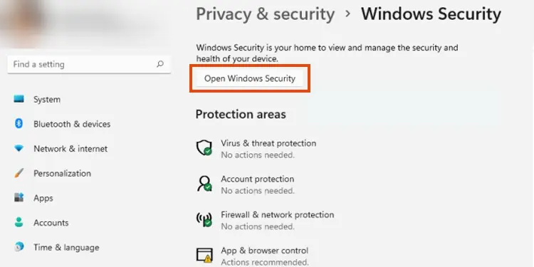 open-windows-security