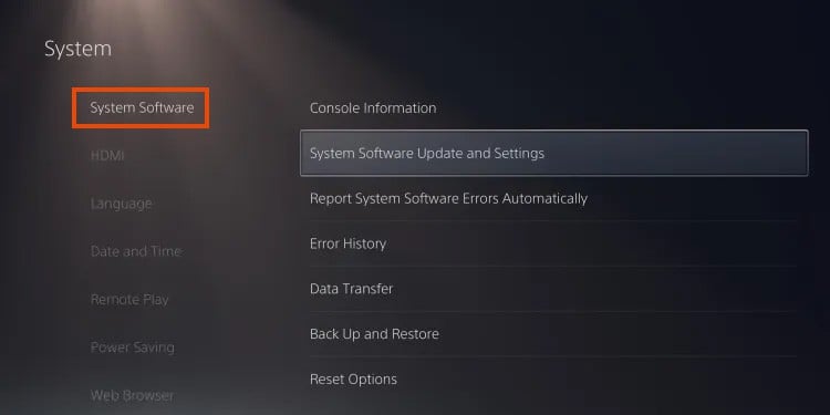 Aktualizacja oprogramowania systemowego PS5