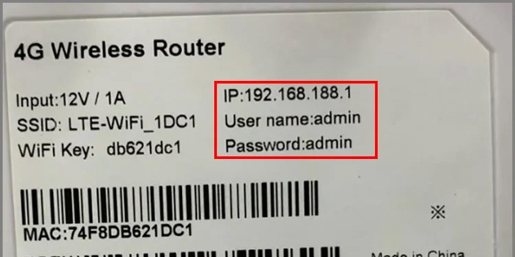 router ip address on the back