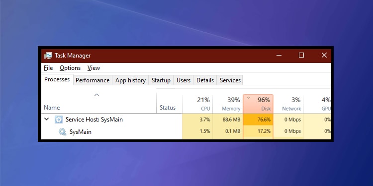 service host sysmain