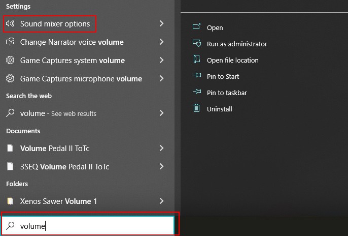 taskbar search volume