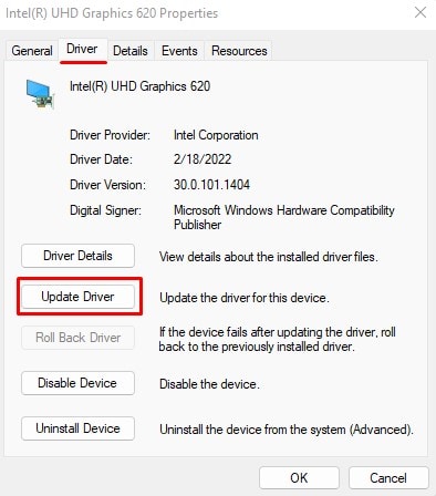 update graphics driver