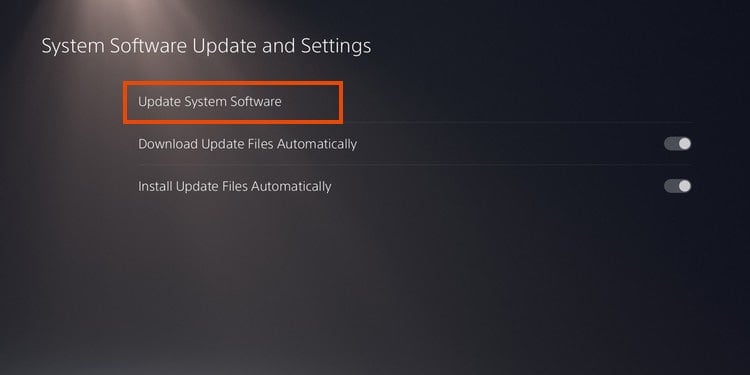 Aktualizacja systemu Sofrware PS5