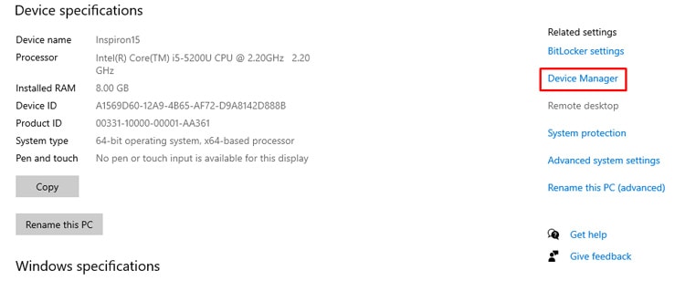 How To Open Device Manager As Admin 8 windows settings device manager